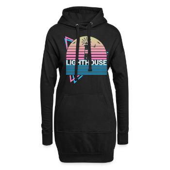 Cadeau rétro Phare - Sweat-shirt à capuche long Femme - noir - Devant