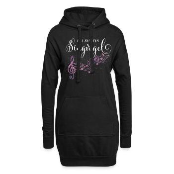 Singvogel Singen Sängerin Chor Sopran - Hoodie-Kleid - Schwarz - Vorne