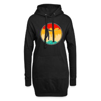 Golf Retro - Hoodie-Kleid - Schwarz - Vorne