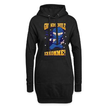 Grundschule ich komme Ninja 1. Klasse Schulkind - Hoodie-Kleid - Schwarz - Vorne