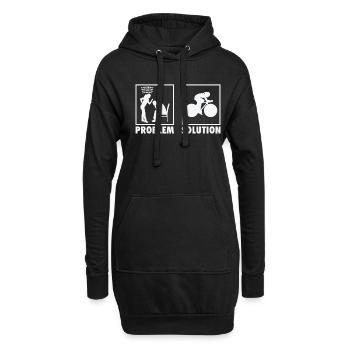 Énoncé du cycliste cycliste à vélo Solution au problème. - Sweat-shirt à capuche long Femme - noir - Devant