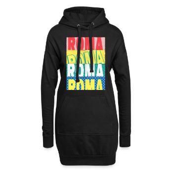 Rom Roma Italien Stadt Schrift Skyline Heimat - Hoodie-Kleid - Schwarz - Vorne