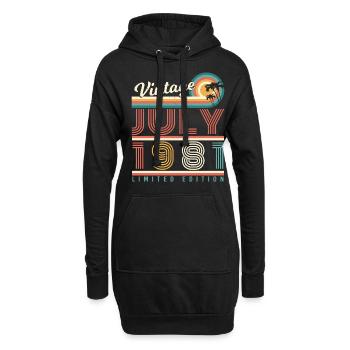 Geboren 1981 Im Juli - Hoodie-Kleid - Schwarz - Vorne