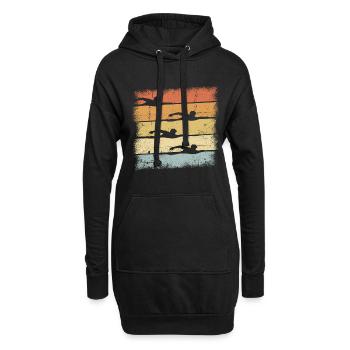 Schwimm - Hoodie-Kleid - Schwarz - Vorne