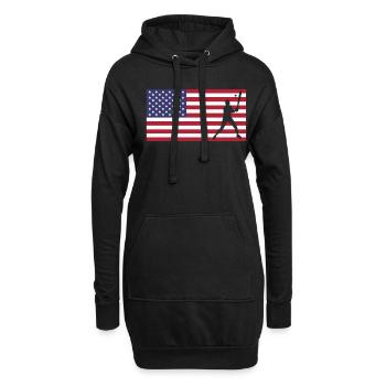 USA Flagge Amerika Fahne Baseball Shirt - Hoodie-Kleid - Schwarz - Vorne
