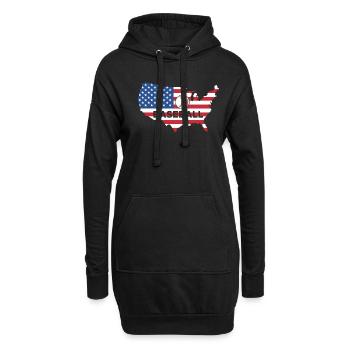 USA Fahne Amerika Flagge Baseball Shirt - Hoodie-Kleid - Schwarz - Vorne