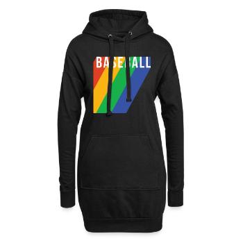 Cadeau de chemise de baseball arc-en-ciel - Sweat-shirt à capuche long Femme - noir - Devant