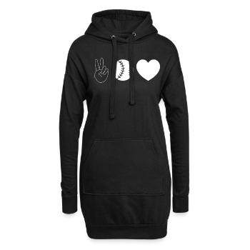 Chemise cadeau d’amour de baseball - Sweat-shirt à capuche long Femme - noir - Devant