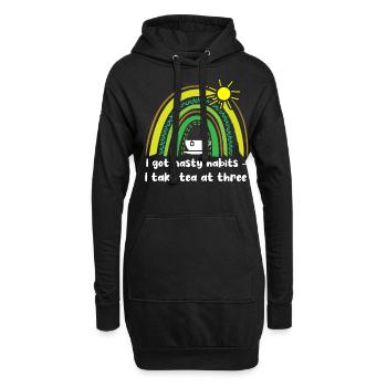 Teeliebhaber, Teetrinker, Teezeit - Hoodie-Kleid - Schwarz - Vorne