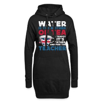 Teeliebhaber, Teetrinker, Teezeit - Hoodie-Kleid - Schwarz - Vorne