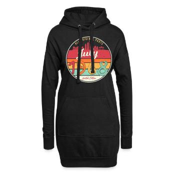 1968 Juli Retro - Hoodie-Kleid - Schwarz - Vorne