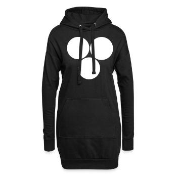 Trois cercles Blanc - Sweat-shirt à capuche long Femme - noir - Devant