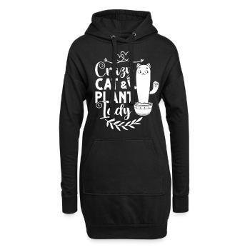 Catcus Cactus Chat Plantes Succulentes Cactus - Sweat-shirt à capuche long Femme - noir - Devant