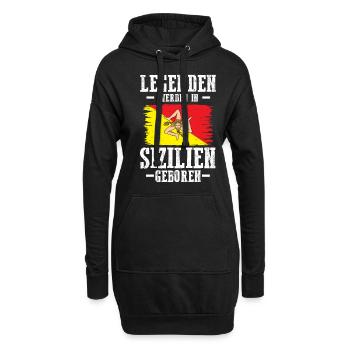 Sicilia Sizilien Sizilianer Sizilianisches - Hoodie-Kleid - Schwarz - Vorne