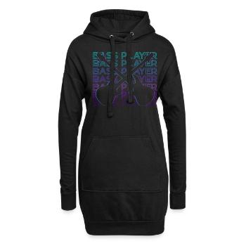 BassIste Rétro Cadeau - Sweat-shirt à capuche long Femme - noir - Devant