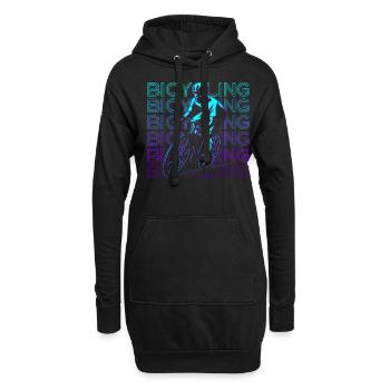 Fahrradfahren Biker Biking Retro Geschenk - Hoodie-Kleid - Schwarz - Vorne