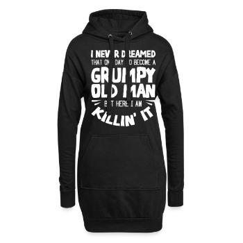 Vieux grincheux, me voici - Sweat-shirt à capuche long Femme - noir - Devant