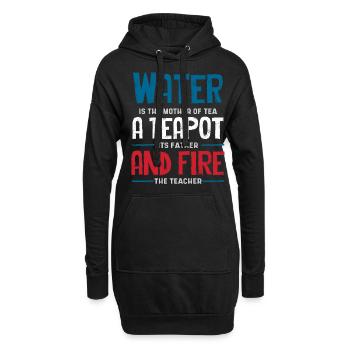Teeliebhaber, Teetrinker, Tee, Teezeit - Hoodie-Kleid - Schwarz - Vorne