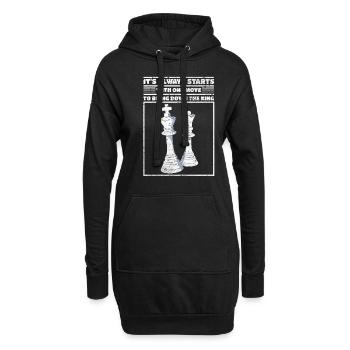 La sagesse des échecs commence un mouvement pour faire tomber le roi - Sweat-shirt à capuche long Femme - noir - Devant