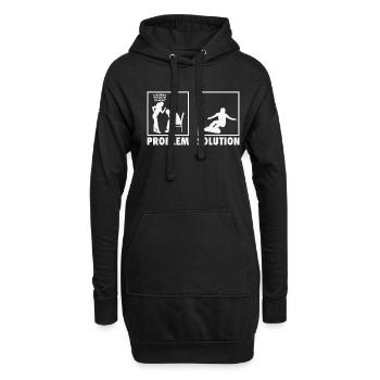 Snowboarding Snowboarder Athletes Statement - Hoodie-Kleid - Schwarz - Vorne