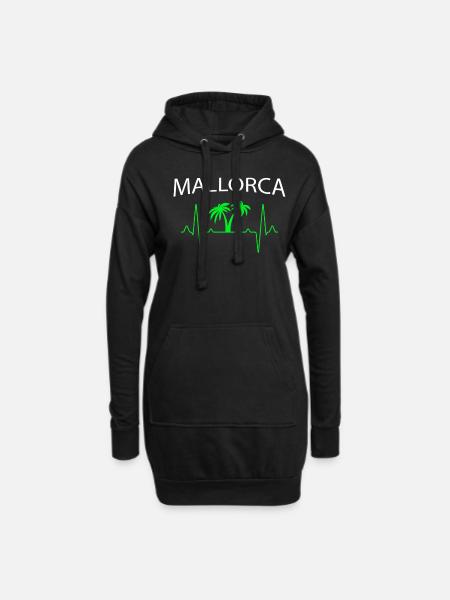 Mallorca Herzschlag - Hoodie-Kleid - Schwarz