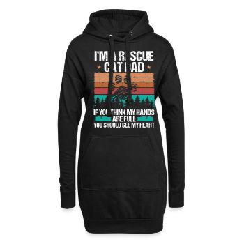 Cat Rescuer Dad Foster Animal Fathers Day - Hoodie-Kleid - Schwarz - Vorne