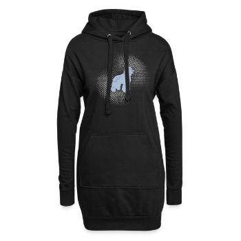 Caniche - Sweat-shirt à capuche long Femme - noir - Devant