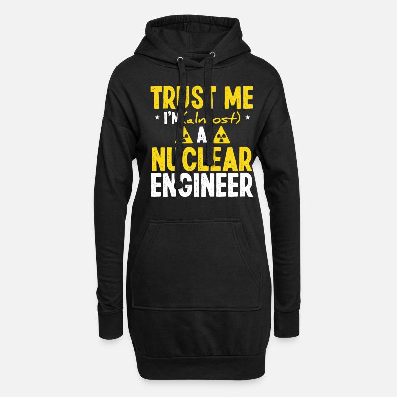 Nuclear Engineer Funny Nuclear Engineering - Hoodie-Kleid - Schwarz