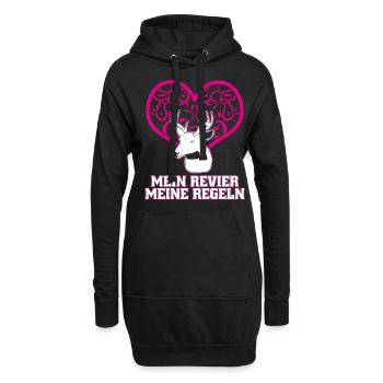 Jägerin Jagd Revier Jäger - Hoodie-Kleid - Schwarz - Vorne
