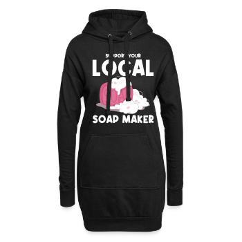 Support Your Local Soap Maker - Hoodie-Kleid - Schwarz - Vorne