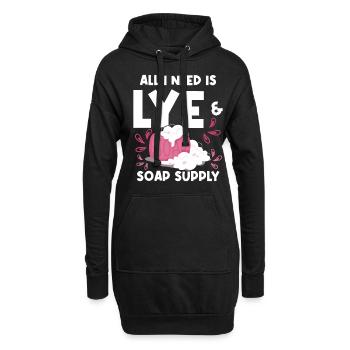 All I Need Is Lye & Soap Supply - Soap Maker - Hoodie-Kleid - Schwarz - Vorne