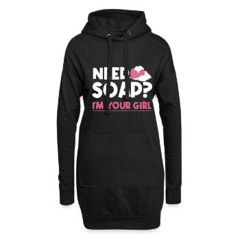 Need Soap? I'm Your Girl - Soap Maker - Hoodie-Kleid - Schwarz - Vorne