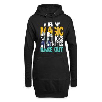 When My Magic Tricks Aren't Working I Pull My Hare - Hoodie-Kleid - Schwarz - Vorne