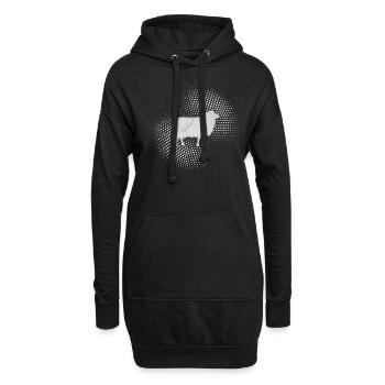 Schaf - Hoodie-Kleid - Schwarz - Vorne