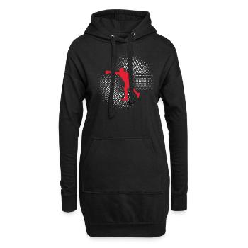 Boxen - Hoodie-Kleid - Schwarz - Vorne