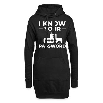 Passwort Hacker Sicherheit Computer Hacking - Hoodie-Kleid - Schwarz - Vorne