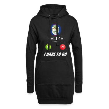 Belize ruft an Lusiger Flaggen Spruch - Hoodie-Kleid - Schwarz - Vorne