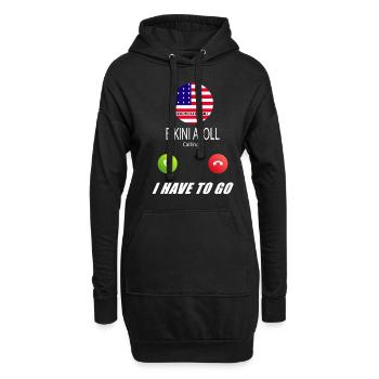 Bikini Atoll ruft an Lusiger Flaggen Spruch - Hoodie-Kleid - Schwarz - Vorne