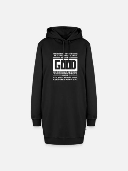 Motivation - Hoodie-Kleid - Schwarz