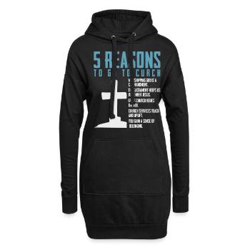 5 Reasons to Go to Church - Hoodie Dress - black - Front