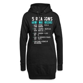 5 Reasons to Go to Church - Hoodie Dress - black - Front