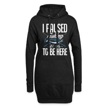 Cadeau amusant de pêcheur - Sweat-shirt à capuche long Femme - noir - Devant