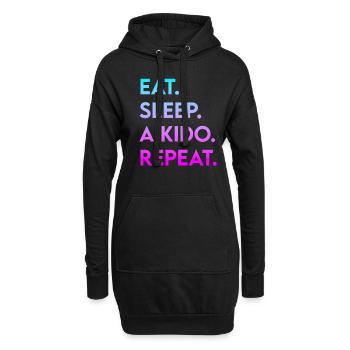 manger du sommeil aïkido répéter - Sweat-shirt à capuche long Femme - noir - Devant