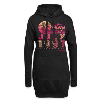 Mois de naissance Juillet 1997 - Sweat-shirt à capuche long Femme - noir - Devant