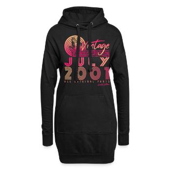 Mois de naissance Juillet 2001 - Sweat-shirt à capuche long Femme - noir - Devant