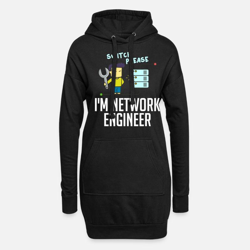 Netzwerkingenieur Network Engineer Computer - Hoodie-Kleid - Schwarz