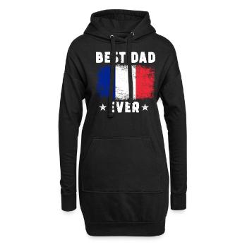 Français Père Meilleur Papa de Tous les Temps France Papa - Sweat-shirt à capuche long Femme - noir - Devant