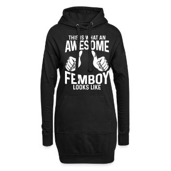 Femboy-Geschenk - Hoodie-Kleid - Schwarz - Vorne