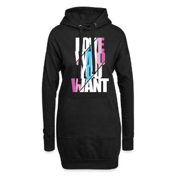 Femboy-Geschenk - Hoodie-Kleid - Schwarz - Vorne