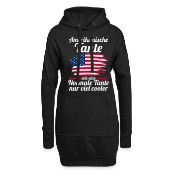 USA Amerikanerin Tante Amerikaner - Hoodie-Kleid - Schwarz - Vorne